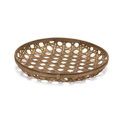 Tray 22.25"D x 3.75"H Bamboo by Melrose in Brown