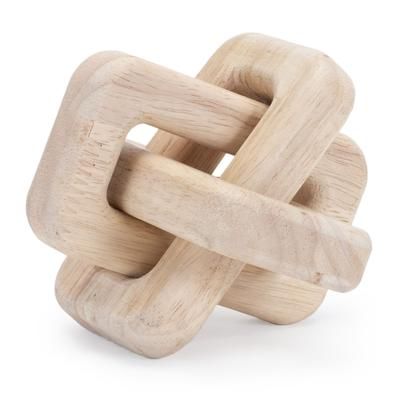 Oak Wood Square Link Decor (Set of 3) by Melrose in Beige
