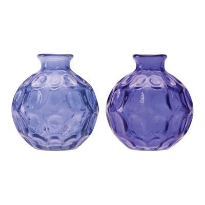 Blue Bubble Glass Bud Vase (Set of 2) by Melrose in Blue