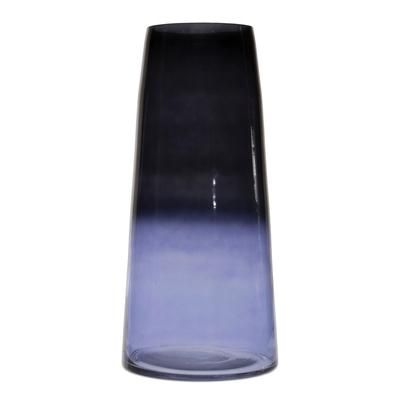 Blue Soda Lime Glass Vase 12.5"H by Melrose in Blue
