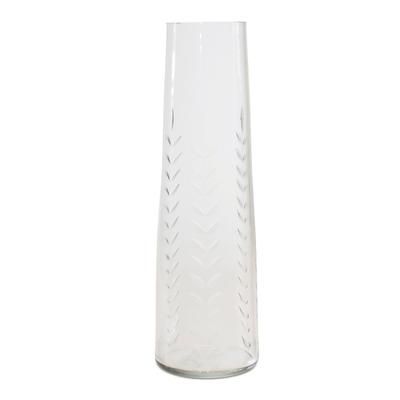 Etched Soda Lime Glass Vase 9"H by Melrose in Clear