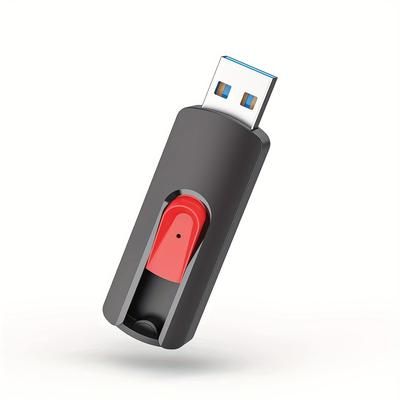 TEMU 1pcs128gb/64gbusb Flash Drives Slide Retractable Memory Stick Bulk Usb 3.0 Jump Drive Zip Drive Usb Sticks Data Storage Backup For Pc