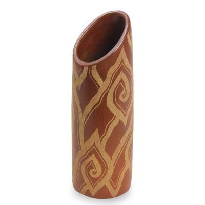 Decorative ceramic vase, 'Cloud Bamboo'