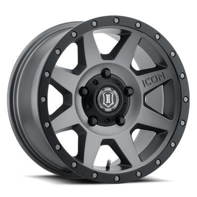 ICON Vehicle Dynamics Wheel Aluminum Titanium, Lifetime Limited Warranty - 2-year Poweder Coat Finish ICNWH1818905560TT
