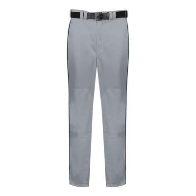 Russell Athletic R11LGB Youth Piped Diamond Series Baseball Pant 2.0 in Gray/Navy Blue size XL | Polyester