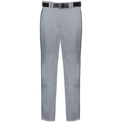 Russell Athletic R11LGB Youth Piped Diamond Series Baseball Pant 2.0 in Gray/Navy Blue size Medium | Polyester