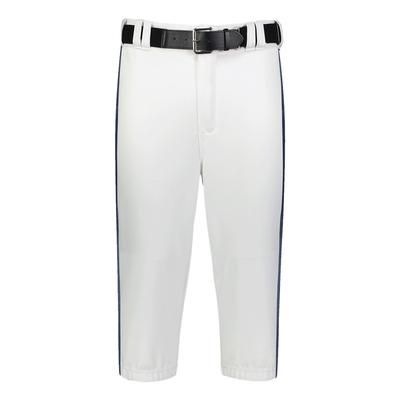 Russell Athletic R21LGB Youth Piped Diamond Series Baseball Knicker 2.0 in White/Navy Blue size Large | Polyester
