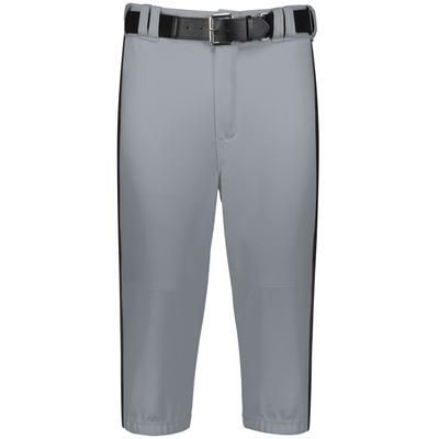 Russell Athletic R21LGM Piped Diamond Series Baseball Knicker 2.0 in Gray/Black size Medium | Polyester