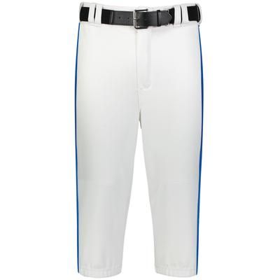 Russell Athletic R21LGM Piped Diamond Series Baseball Knicker 2.0 in White/Royal size 2XL | Polyester