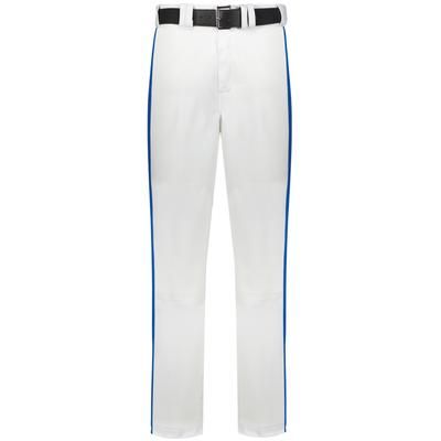 Russell Athletic R14DBB Youth Piped Change Up Baseball Pant in White/Royal size XS | Polyester