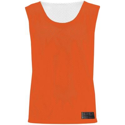 Augusta Sportswear AS9718 Youth Mesh Reversible Pinnie in Orange/White size XL | Polyester 9718