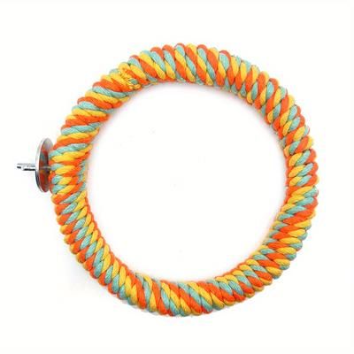 TEMU Stainless Steel & Perch - Hanging Bird Toy With Claw-friendly Rope For Cage Decor, Ideal Christmas Gift For Pet Birds