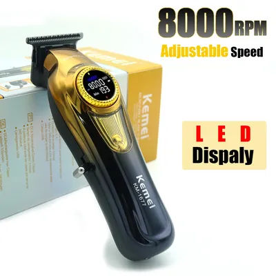 Kemei Rechargeable Barber Hair Clippers Electric Cordless Hair Trimmer Professional Men Hair Cutting Machine 8000RPM KM-1677