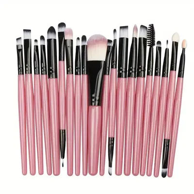 20pcs Professional Makeup Brush Set - Soft Synthetic Bristles for Foundation, Eyeshadow & More - Hypoallergenic Nylon Hair