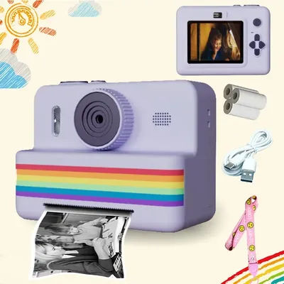 2.8 Inch Large Screen Instant Print Camera, HD Digital Video Camera for Kids, Outdoor Zero Ink Portable Print Toy Camera