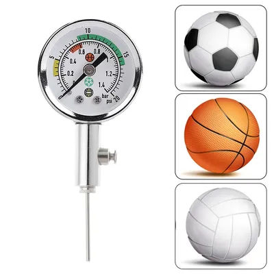 Soccer Ball Pressure Gauge Air Watch Or 3PCS Needle Football Volleyball Barometers Portable Air Release Valve Inflatable Tools