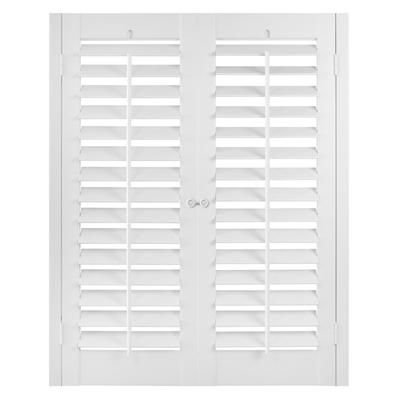 Wide Width Plantation Interior Faux Wood Shutters White by Whole Space Industries in White (Size 35" W 48" L)