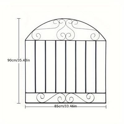 TEMU 3 Ft Tall Heavy Duty Metal Garden Patio Gate Wrought Iron Material Garden Pedestrian Gate With Fittings Garden Outdoor Iron Gate Outdoor Garden Patio Gate Garden Iron Gate