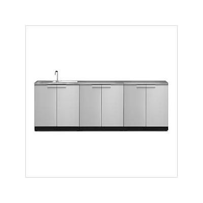 NewAge Outdoor Kitchens Stainless Steel 4-Piece Outdoor Kitchen Set with Countertops