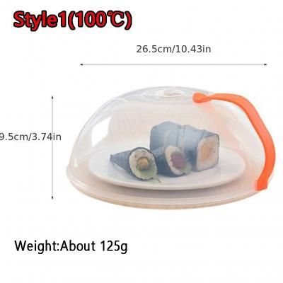 TEMU 1pc Microwave Food Cover - Heat-resistant, Oil-proof, Protector For Hot Dishes - Easy To Clean, Fresh-keeping, Plastic Kitchen Supplies