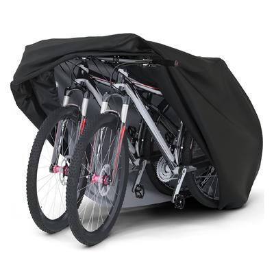 TEMU 1pc Bicycle Cover, Suitable For 2 Or 3 Bikes, Universal, With Locking Holes, Suitable For Mountain/road Electric Heavy-duty Bikes, 100x90x80cm, Black