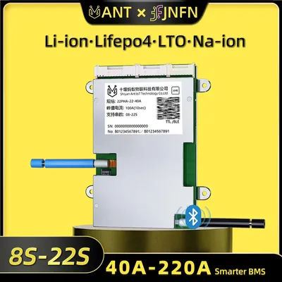ANT 8S-22S BMS 8S 24V LiFePO4 10S 36V 13S 16S 48V 60V 72V 40A 80A 200A 340A 18650 Li-ion Bluetooth Smart BMS for Electric Scoote