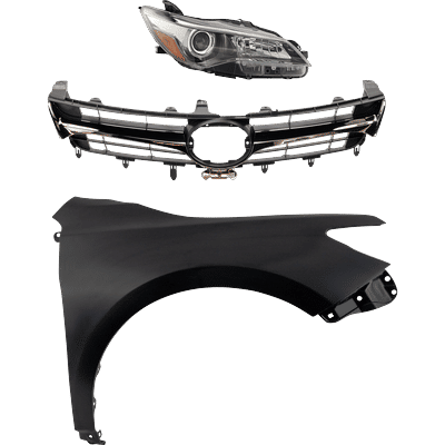 Replacement Grille Assembly ABS Plastic Chrome Shell with Painted Black Insert Grille, 1-year unlimited-mileage warranty KIT-031323-8501