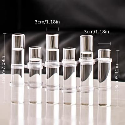 TEMU 6/8pcs Transparent Glass Vase, Round Shape, High-value Glass Decoration, For Home, Holiday Gift, Flower Arrangement, Hydroponic Plant Pot, Combination Vase Decoration