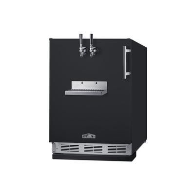 Summit SBC58BFRTPLHD 24" Front Tap Kegerator Commercial Beer Dispenser w/ 2 Keg Capacity - Black, 115v