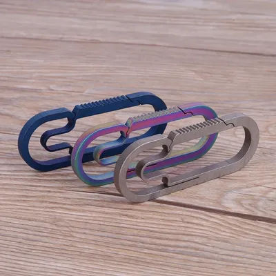 Titanium Alloy Keychain for Outdoor Camping, Carabiner, Hanging Buckle, Ho