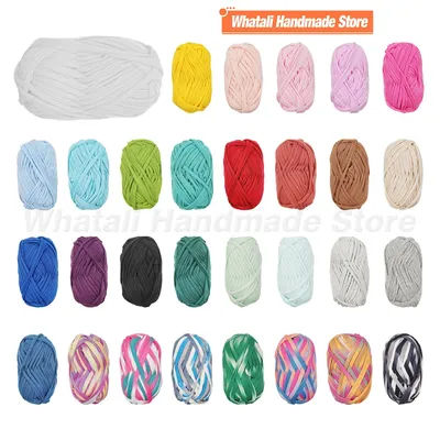 Fil en tissu épais et doux pour t-shirt, 2 rouleaux de 100g, fil tricoté coloré pour tricot à la main, couverture, tapis, sac à main, fil en tissu au Crochet