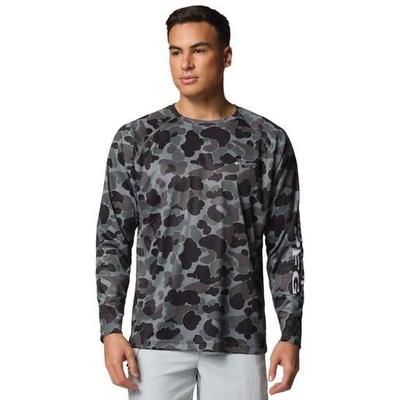 Columbia Men's PFG Super Terminal Tackle Long Sleeve Fishing Shirt - Black Deltahunter Camo M