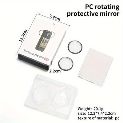 TEMU Insta360x4 Protective Lens For Panoramic Sports Camera With Pc Material