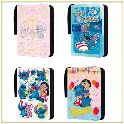 400pcs/900pcs Lilo&Stitch Card Album Book Folder 4/9 Card Slots Collections Zipper Double Pocket Zipper Card Binder Holder