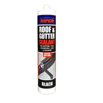 TEMU Black Roof & Gutter Repair Waterproof Sealant 260ml Permanent Fast Drying Cartridge For Repairs On All Surfaces Diy Home Industrial Use