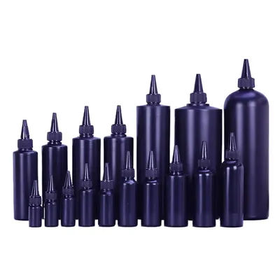 10ml-1000ml Empty Black HDPE Plastic Squeeze Bottles w/ Tip Spout Caps Refillable Dispensing Container For Paint Pigment UV Glue