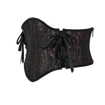 Rococò Completo Mascherata Corsetto Overbust Cosplay Jacquard Controllo della Pancia Push-Up Jacquard Costume Per donna Reale Mascherata Feste Carnevale di Venezia Adulti Corsetto