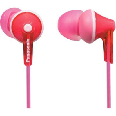 Panasonic Earbud Headphones - Stereo - Mini-Phone - Wired - 16 Ohm - 10 Hz - 24 Khz - Earbud - Binaural - In-Ear - 3.61 Ft Cable - Pink