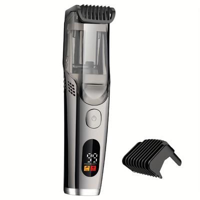 TEMU Vacuum Beard Trimmer For Men, Upgrade Adjustable Length With 2 Comb, Electric Vacuum Trimmer For Beard, Mustache And Stubble, And Easy, Blades For Light Beige Fit