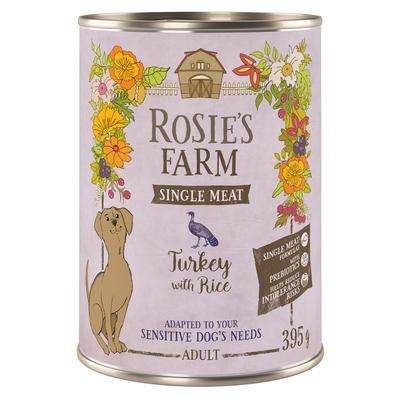 6x395g Turkey & Rice Single Meat Adult Rosie's Farm Wet Dog Food