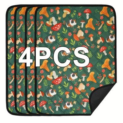 TEMU 2/4pcs Print Guinea Pig Cage Mat - Washable, Reusable, Waterproof Absorbent Bedding For Small Animals, Rabbit, Hamster, Rat - 24in X 18in, Rabbit Cage Mat | Design Mat | Waterproof Mat