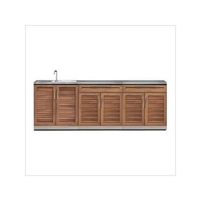 NewAge Outdoor Kitchens Grove 4-Piece Outdoor Kitchen Set with Countertops and Covers