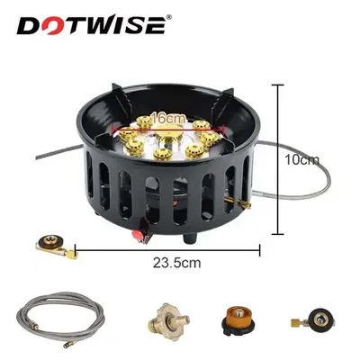 21000W 9-Core Camping Stove High-Power Gas Burner Strong Fire Power Portable Tourist Burner Windproof Stove Burner for Outdoor
