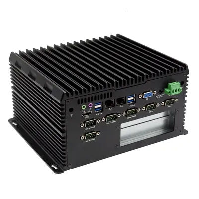 Fanless Industrial Computer, 6/7/8th Gen. Core i3/i5/i7 U Processor, 6*COM, 8*USB, 2*GLAN, 2*PCI Slot, 8GB RAM, 256GB SSD