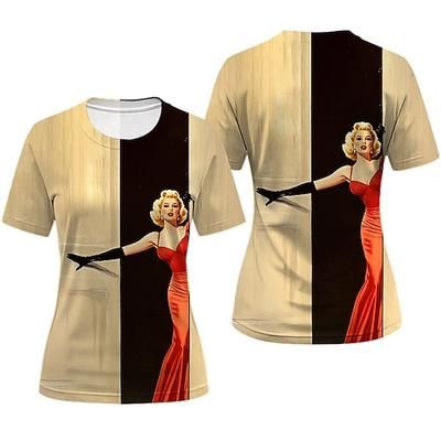 T-shirt Manifesto retrò Ragazza retrò Anni 1950 Retrò Vintage Corte Grafico per Per donna Adulti Stampa 3D per Mascherata Quotidiano Vacanza Feste