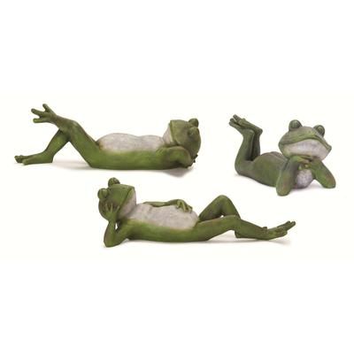 Lounging Garden Frog Figurine (Set Of 3) by Melrose in Brown