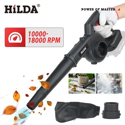 HILDA 21V Handheld Electric Blower Electric Leaf Air Blower Leaf Blower Leaf Vacuum Mini Blower for Makita 18V Battery