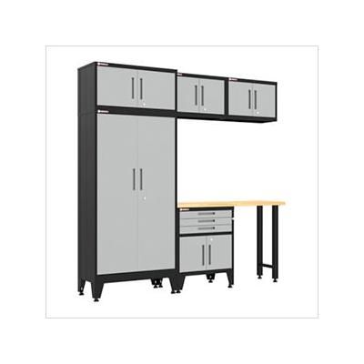 Armadillo Tough Grey 6-Piece Garage Cabinet Set with Levelers