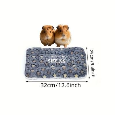 TEMU 1pc Cozy Pet Bed Mat, Reversible Autumn And Winter Warm Pad, Polyester Fiber Guinea Blanket, Machine Washable Small Animal Cage Mat, Pet Supplies