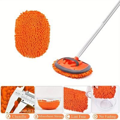 TEMU 63inch Car Wash Brush With Long Handle Washing Mop Kit Duster Cleaning, Without Battery